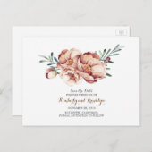 Ivoor Bloemen Boeket waterverf herfst Bewaar de da Aankondigingskaart (Voorkant / Achterkant)