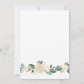 Ivoor Bloemen Bruids Douche Uitnodiging, bruiloft Kaart (Achterkant)