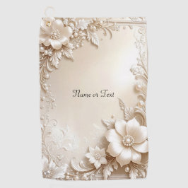Ivoor Bloemen Golf Handdoek