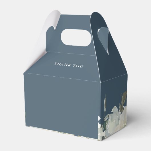 Ivoor Bloemen Groen Gepersonaliseerd Elegant Bruil Bedankdoosjes (Achterkant)