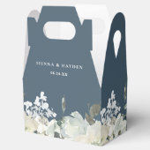 Ivoor Bloemen Groen Gepersonaliseerd Elegant Bruil Bedankdoosjes (Geopend)