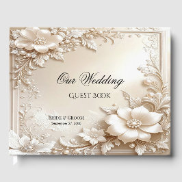 Ivoor Bloemen Guestbook Gastenboek