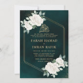 Ivoor Bloemen Lijst Groen Islamitisch Moslim Bruil Kaart (Voorkant)