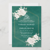 Ivoor Bloemen Lijst Groen Islamitisch Moslim Bruil Kaart (Voorkant)