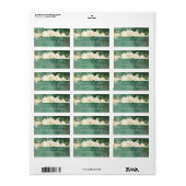 Ivoor Bloemen met Groen | Waterverf bruiloft Etiket (Full Sheet)