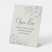 Ivoor Bloemen Open Bar Trouwvoetstuk Teken Reclamebord Met Voetstuk (Voorkant)