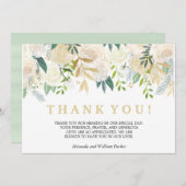 Ivoor Bloemen Rozen bruiloft Dank u munt Bedankkaart (Voorkant / Achterkant)