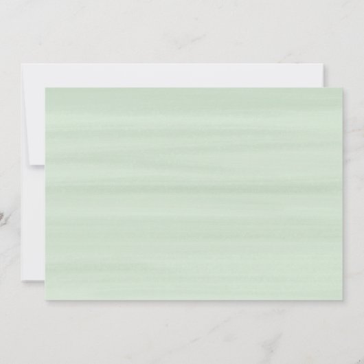 Ivoor Bloemen Rozen Groen bruiloft munt Kaart (Achterkant)