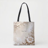Ivoor Bloemen Tote Tas (Voorkant)