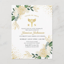 Ivoor Bloemen Verpleegkunde School Afstuderen Uitn Briefkaart