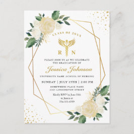 Ivoor Bloemen Verpleegkunde School Afstuderen Uitn Briefkaart