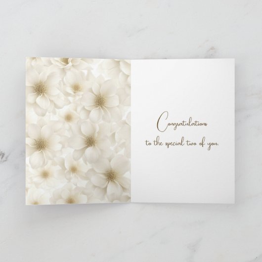 Ivoor Bloemen voor Bruiloft met Religieuze Tekst Kaart (Binnen)