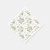 Ivoor Bloemenaquarel Servet (Hoek)