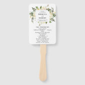 Ivoor bloemengroen bruiloft programma fans handwaaier (Voorkant)