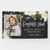 Ivoor Bloemenslingerlichten Foto Afstudeerfoto Spandoek (Horizontaal)