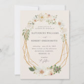 Ivoor bloementuin Elegante bruiloft uitnodiging (Voorkant)