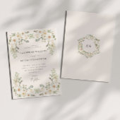 Ivoor bloementuin Elegante bruiloft uitnodiging