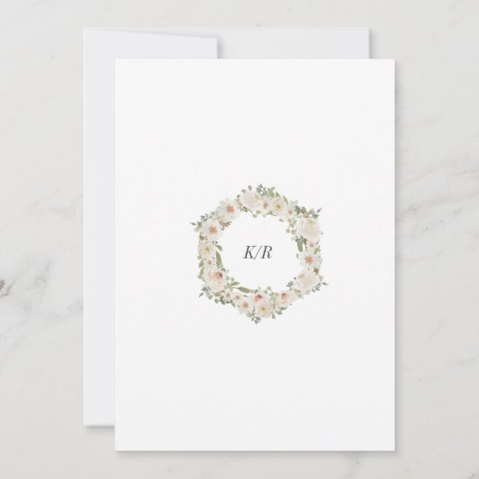 Ivoor bloementuin Elegante bruiloft uitnodiging (Achterkant)