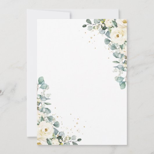 Ivoor Bloemige Eucalyptus Foto Save the Date Kaart (Achterkant)