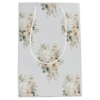 Ivoor Bloemstukken Sticker – Elegante Bloemen Medium Cadeauzakje