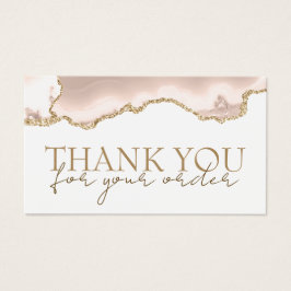 Ivoor blozen agaat dank je kortingskaart visitekaartje