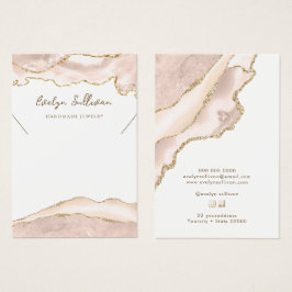 Ivoor blush agaat ketting display kaart