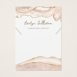 Ivoor blush agaat ketting display kaart