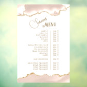 Ivoor Blush Agate Diensten Menu Raamsticker (Vel 3)
