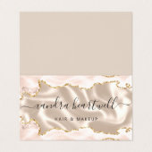 Ivoor Blush Agate Goud Glitter Luxe Visitekaartje (Buitenkant ongevouwen)