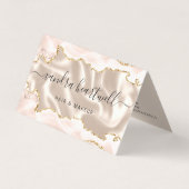 Ivoor Blush Agate Goud Glitter Luxe Visitekaartje (Voorkant)