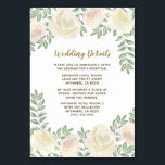 Ivoor Blush Champagne Bloemen Trouwtussenvoegsel K Kaart<br><div class="desc">Ivory Blush Champagne Floral Wedding Insert-Kaarten - zijn voorzien van elegante waterverf rozen en pioenen in verschillende tinten ivoor,  blush roze en champagne met elegant groen. De lettertypelay-out toont gedrukte gouden en bronzen inktkleuren voor toegevoegd decor.</div>