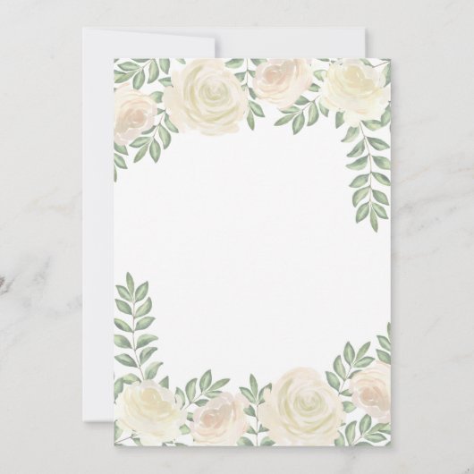 Ivoor Blush Champagne Bridal Shower Uitnodigingen (Achterkant)