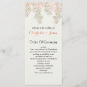 Ivoor Blush Gold Bloemen Trouwprogramma's Programmakaart (Voorkant)