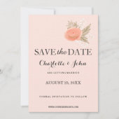 ivoor blush goudbloem met uitzondering van datums save the date (Voorkant)