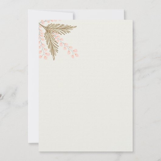 ivoor blush goudbloem met uitzondering van datums save the date (Achterkant)