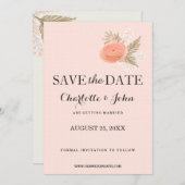 ivoor blush goudbloem met uitzondering van datums save the date (Voorkant / Achterkant)