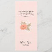 ivoor blush goudblozen bruiloft menu (Achterkant)