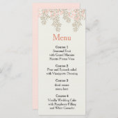 ivoor blush goudblozen bruiloft menu (Voorkant / Achterkant)