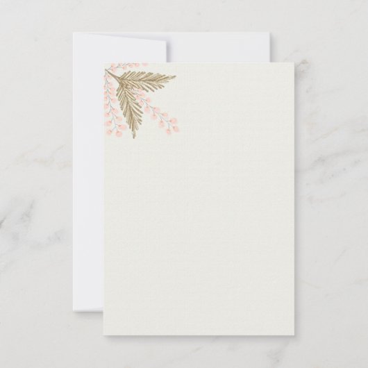 Ivoor blush gouden bruiloft RSVP kaarten (Achterkant)