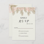 Ivoor blush gouden bruiloft RSVP kaarten (Voorkant / Achterkant)