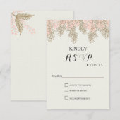 Ivoor blush gouden bruiloft RSVP kaarten Kaartje (Voorkant / Achterkant)