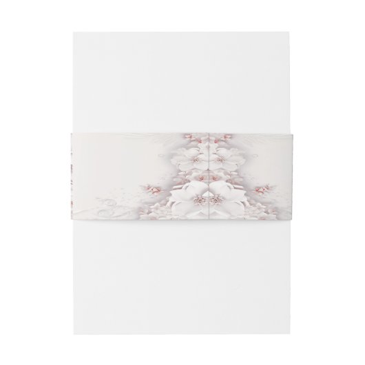 Ivoor Blush Pink Floral Uitnodigingen Wikkel (Achterkant Voorbeeld)