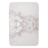 Ivoor Blush Roze Bloemen Badmat (Voorkant Verticaal)