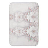 Ivoor Blush Roze Bloemen Badmat (Voorkant Verticaal)