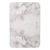 Ivoor Blush Roze Bloemen Badmat (Voorkant Verticaal)
