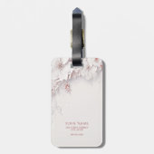 Ivoor Blush Roze Bloemen Bagagelabel (Achterkant verticaal)