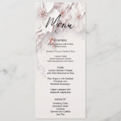 Ivoor Blush Roze Bloemen Bruiloft Menu (Voorkant)