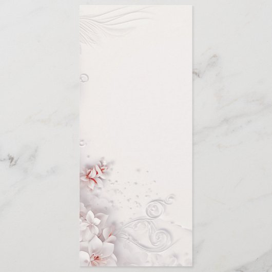 Ivoor Blush Roze Bloemen Bruiloft Menu (Achterkant)