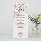 Ivoor Blush Roze Bloemen Bruiloft Menu (Staand voorkant)