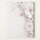 Ivoor Blush Roze Bloemen Bruiloft Planner (Achterkant)